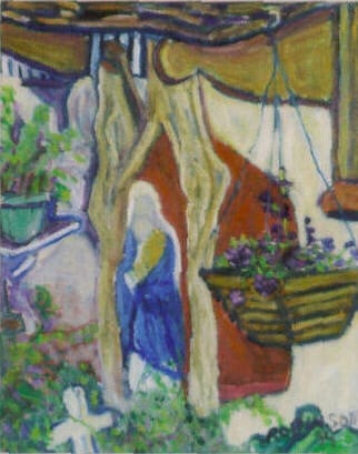 Op-046 GUTIERREZ GARDEN 20 in x 16 in Oil on Linen 1994