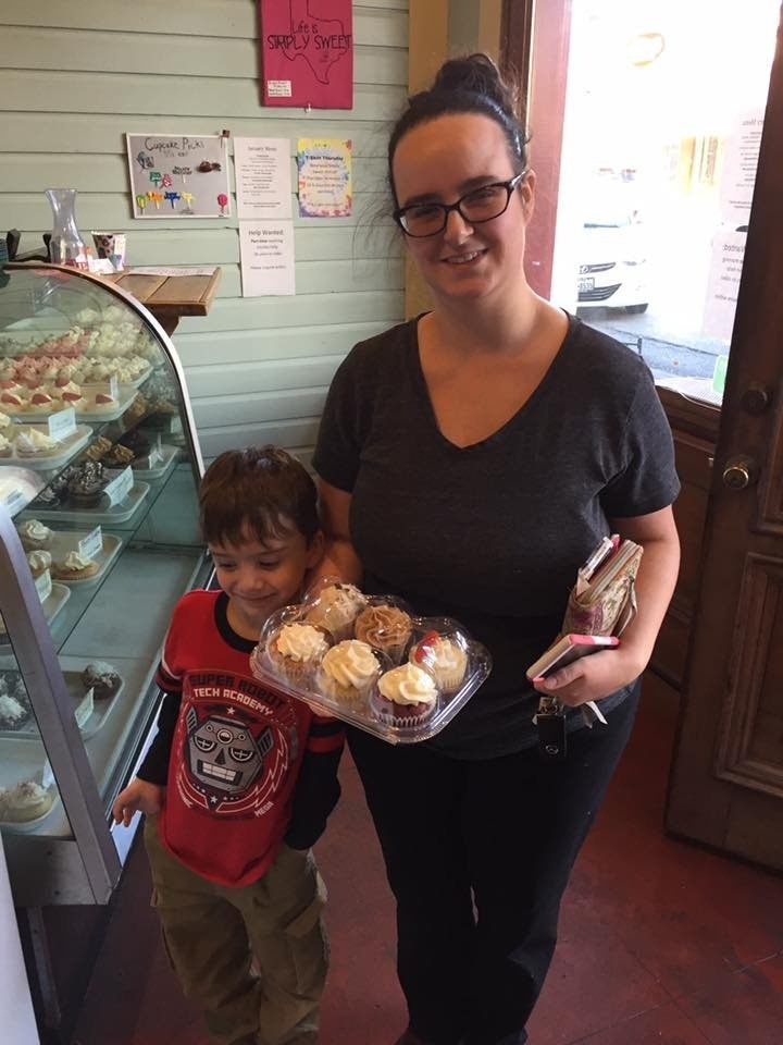 Mother And Son With Cupcakes
