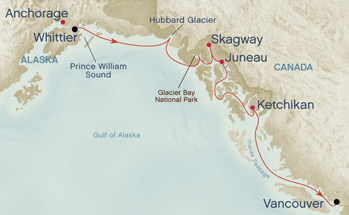 Alaska Island Princess Cruise Map