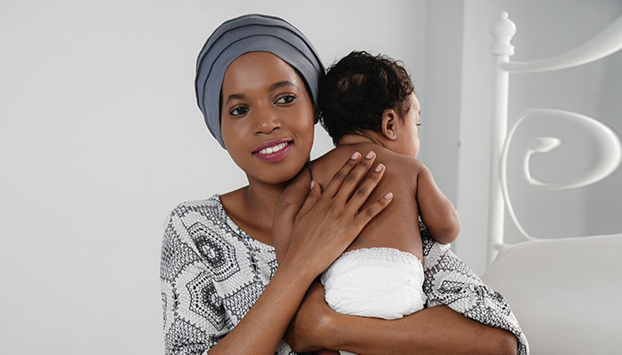 Black Cancer Patient with Baby