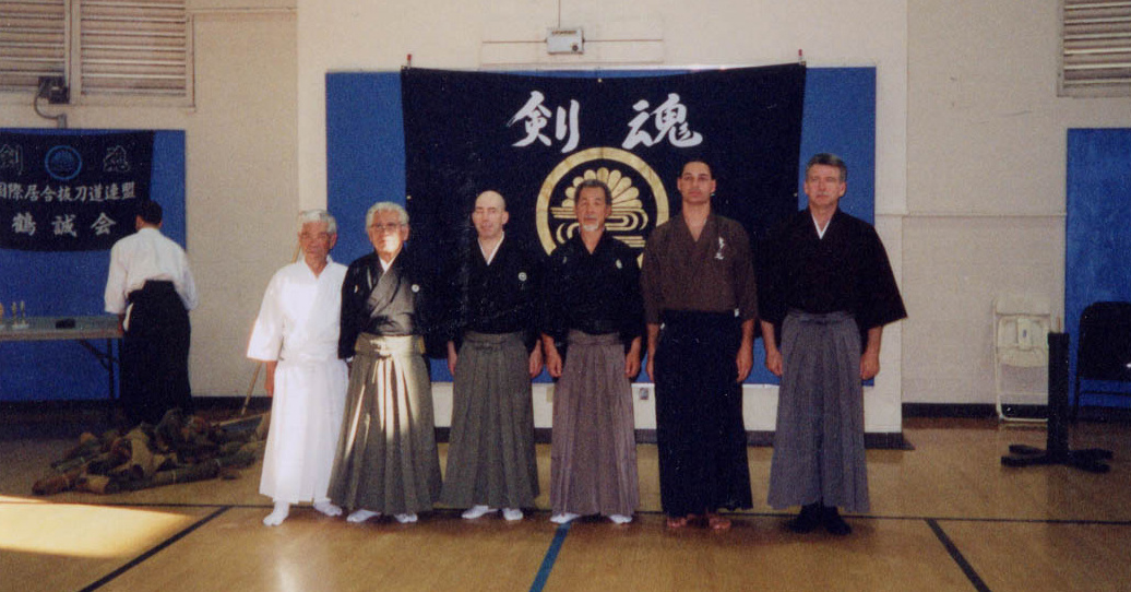 Kurosawa, Sato Shimeo Sensei, Guy Power, Suzuki Kunio Sensei, Peer Halperin (host), Carl McClafferty.