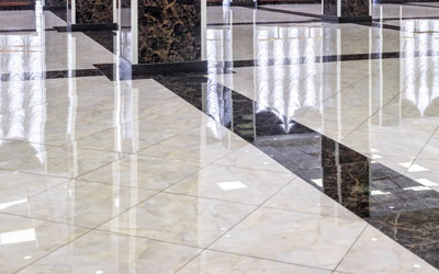Marble Floor In The Luxury Lobby of Office