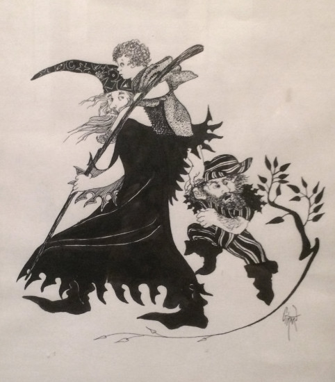 Pen and Ink Drawing
Artist: William Girard (signed)
Gandalf carrying a Hobbit.