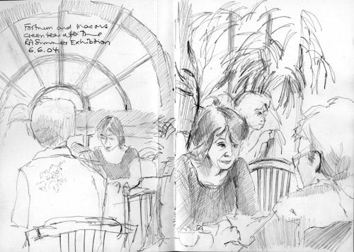 Cream Tea at Fortnum and Masons (Pencil)