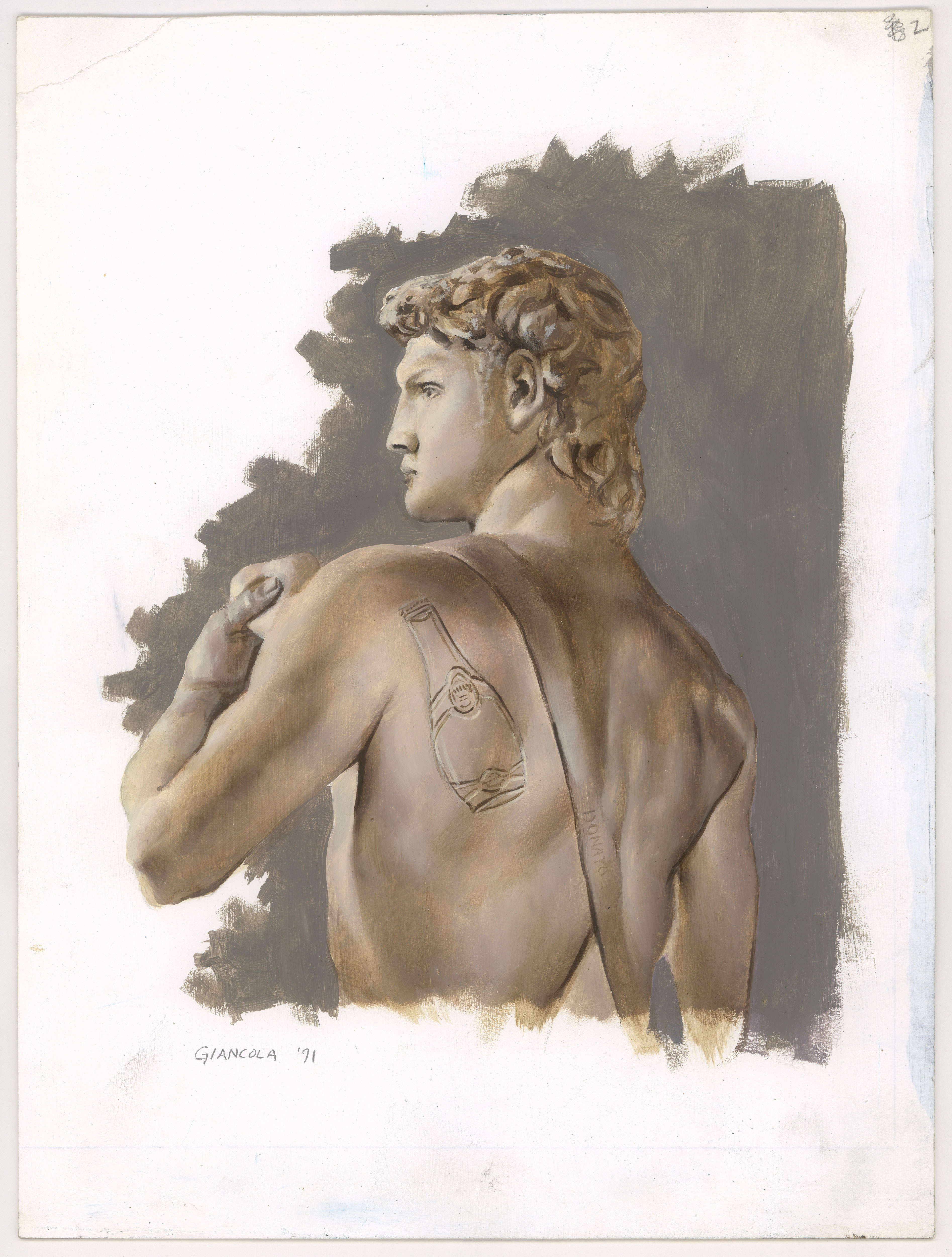 Michelangelo's David
advertising spot
$500
15" x 10" acrylic on illustration board
1991