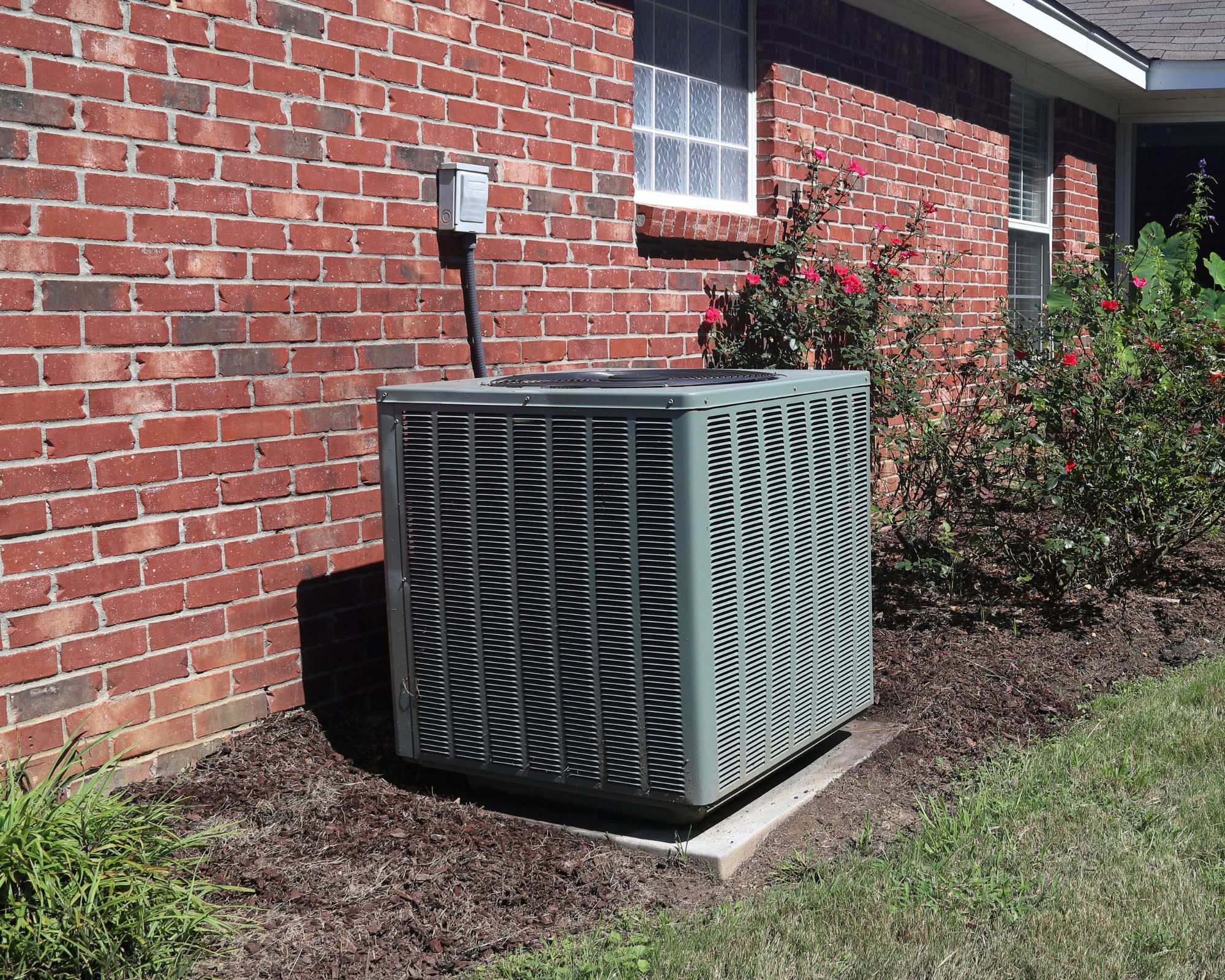 HVAC system sitting outside of home
