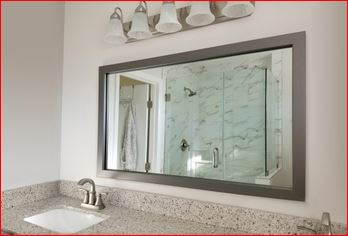 Interior of a Bathroom with Shower and Washbasin
