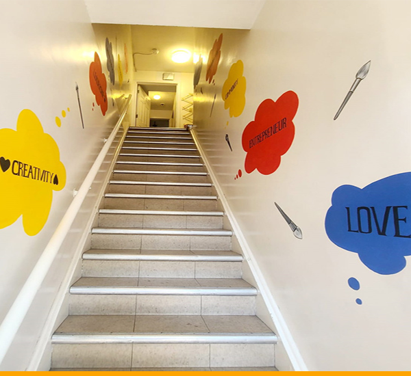 A narrow staircase