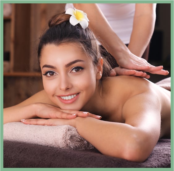 Beautiful Young Girl Having Massage In Spa Salon