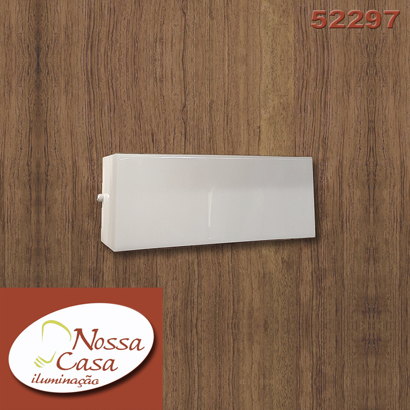 Arandela em acrílico leitoso. Para 1 lâmpada led e27