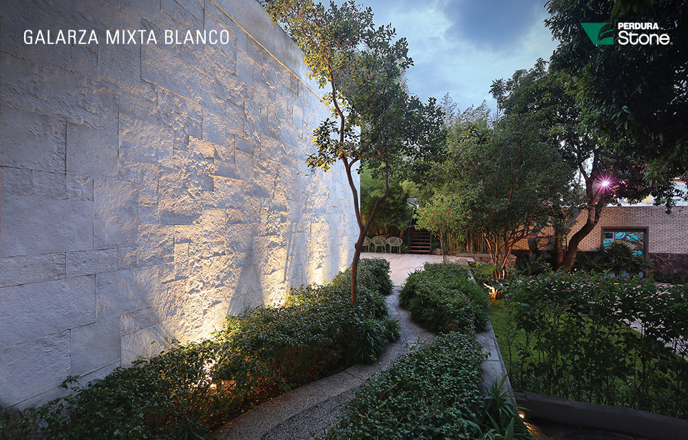 Modern building with an outside pool