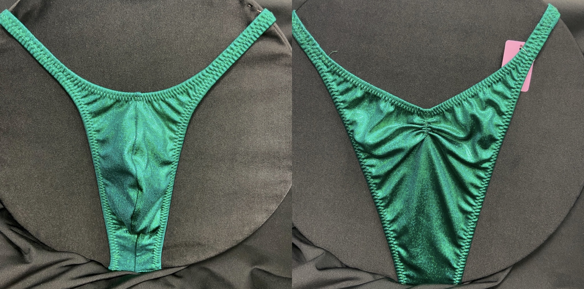 Emerald Shimmer Frost 
Pro Cut 
available in S,M,L,XL
back gathers optional
$65