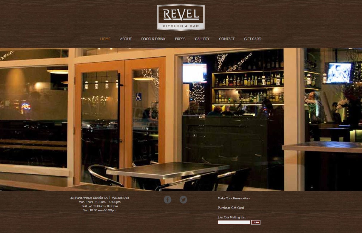 Revel Kitchen & Bar Website