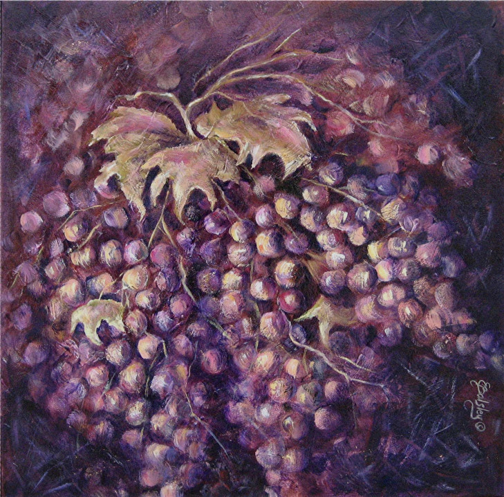 'Grape-Vine', 24x24, Acrylic, Framed