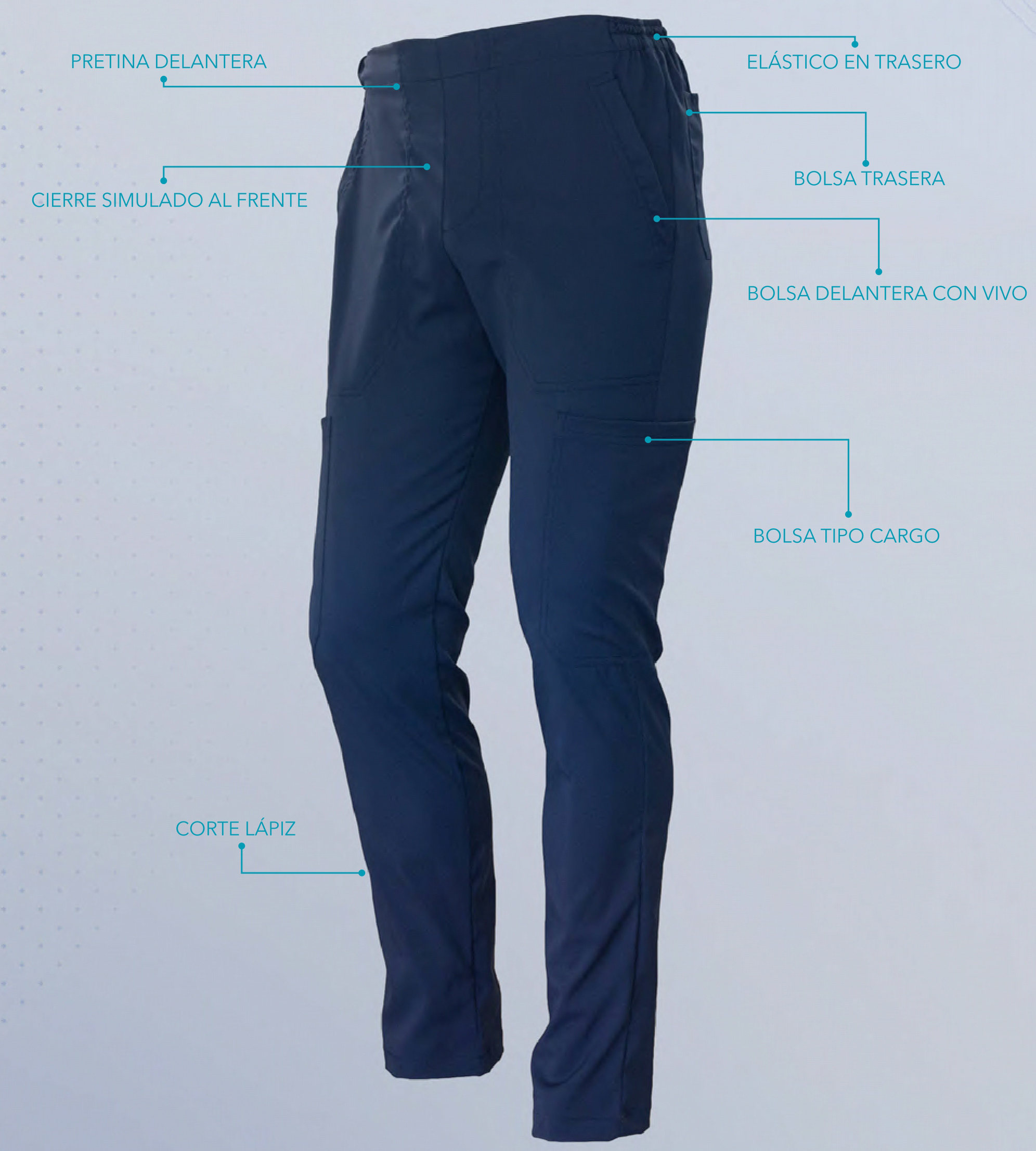 PANTALON CABALLERO MEDICAL MODELO B106 BIBE 
