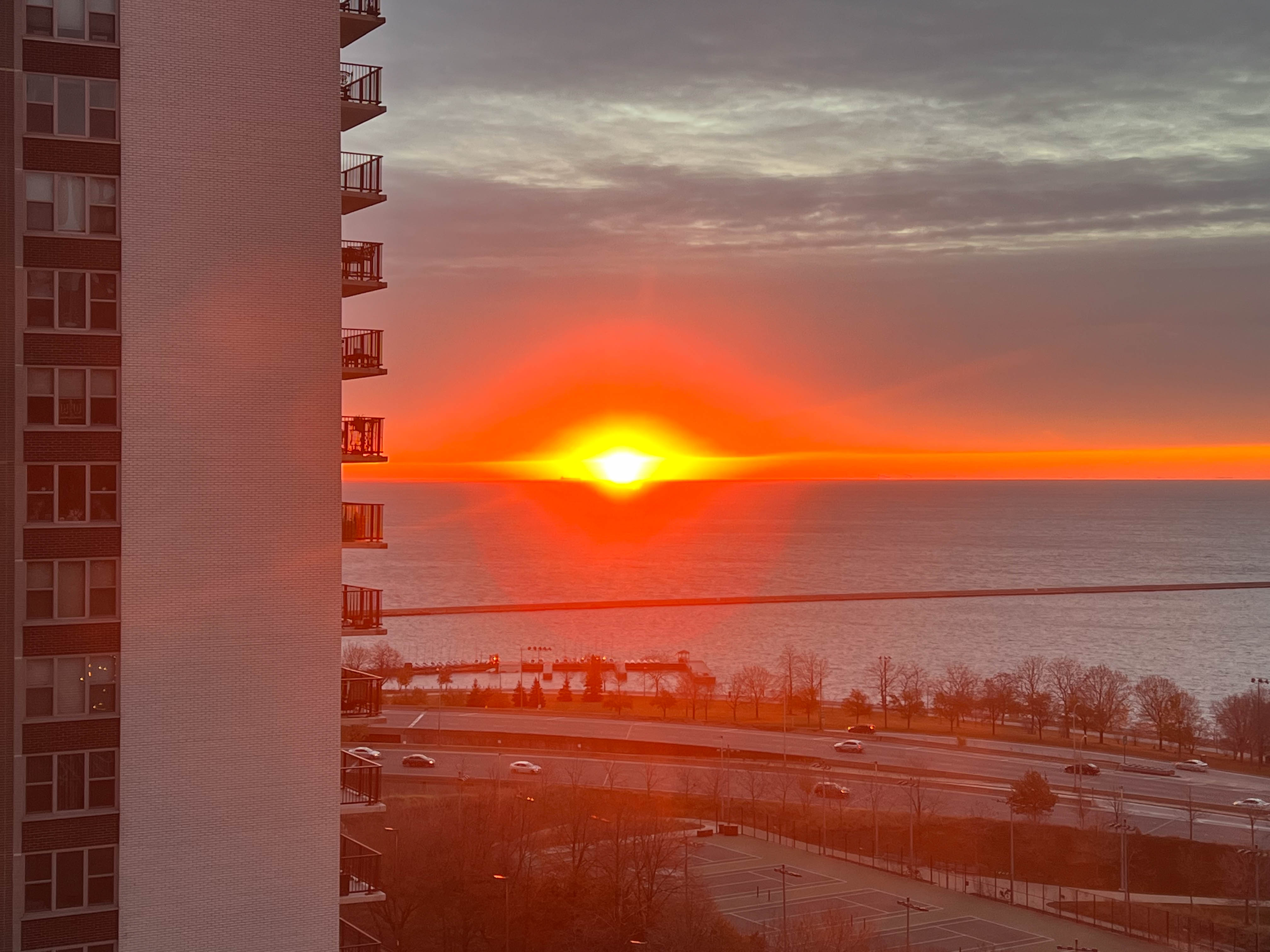 Beautiful sunrise from our apartment