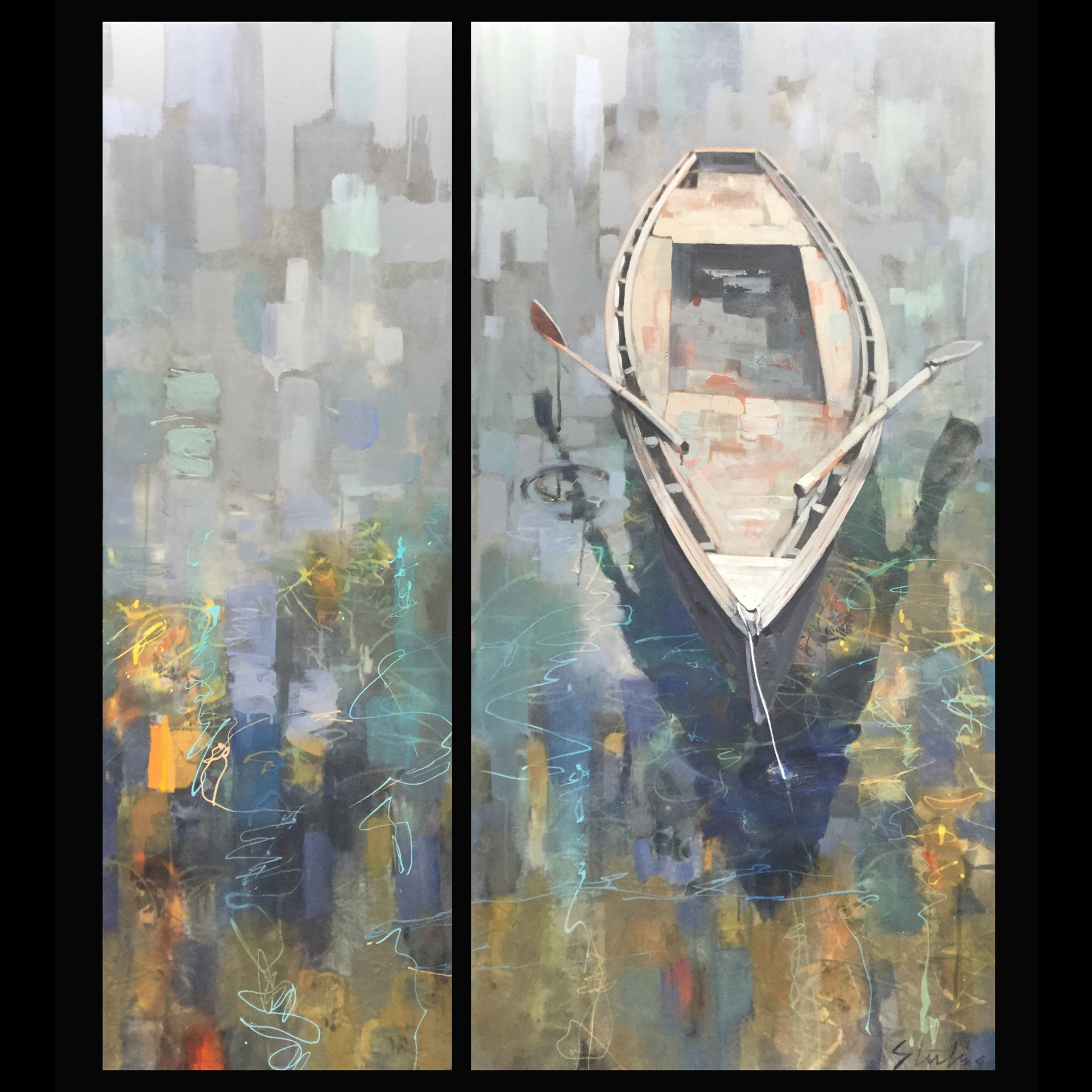 Blue Arabesque
acrylic on canvas diptych
50x60