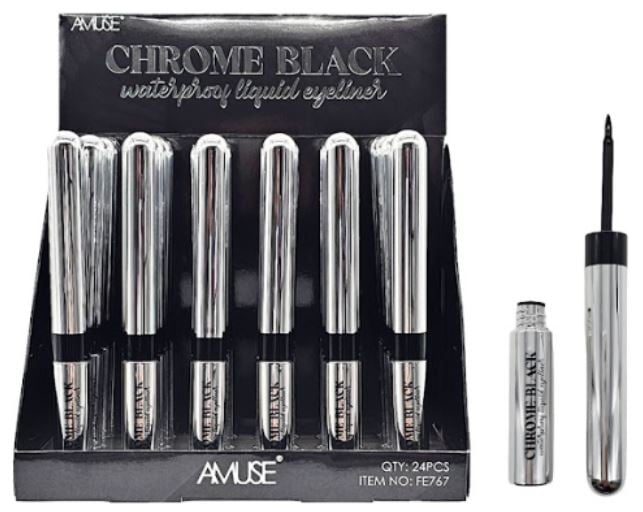 FE767
CHROME BLACK WATERPROOF EYELINER
24 PC DISPLAY

