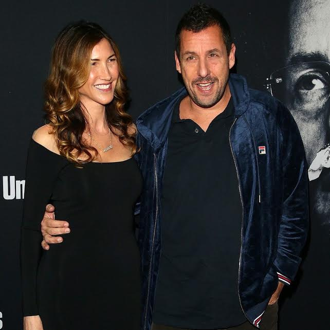 Adam and Jackie Sandler at the Los Angeles premiere of "Uncut Gems" on 12/11/19. Styled by Nathan Sager.