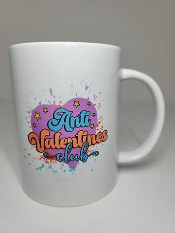 15oz ceramic mug featuring a anti-valentine design