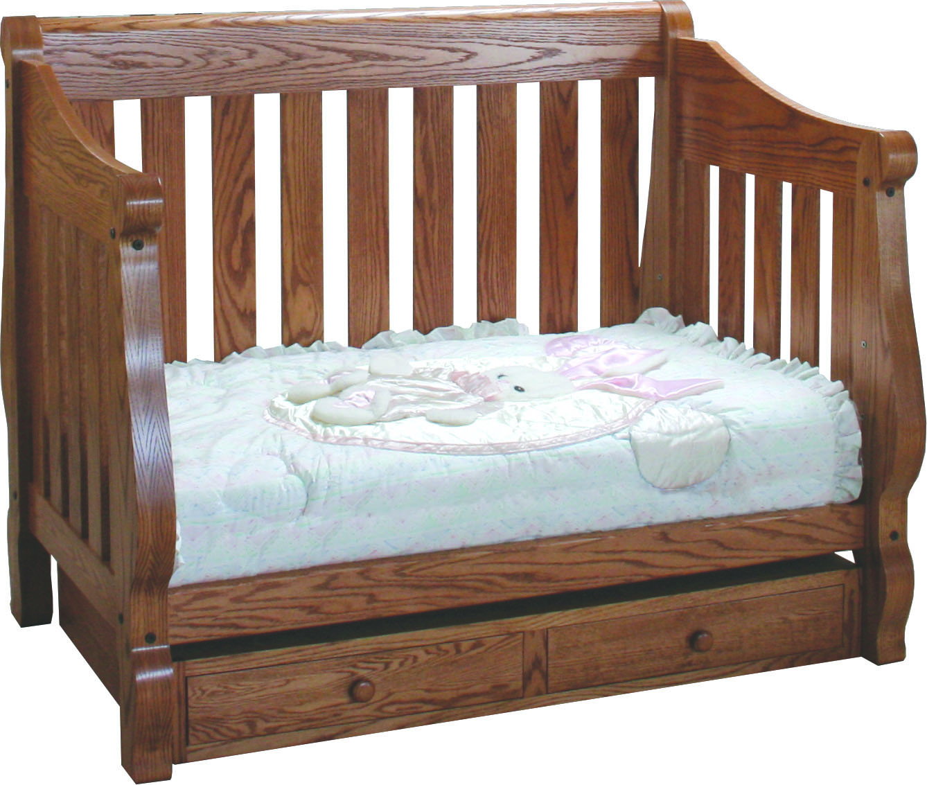 Hoosier Sleigh Toddler Bed w/Drawer Kit-#28