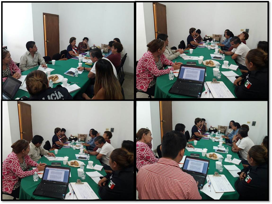 28 DE SEPTIEMBRE 
Se llevó a cabo la  reunión de la Mesa de Trabajo Interinstitucional de 
Atención a Víctimas de Violencia de Género correspondiente al mes de Septiembre de 2017,
 en donde se trataron temas 
relacionados a víctimas de violencia familiar, violencia sexual, desaparición de personas, feminicidios 
y delitos que se han incrementado en la región como también el seguimiento a los acuerdos 
de las reuniones anteriores.
Se llevó a cabo en la Fiscalía de Inmigrantes en Tapachula.