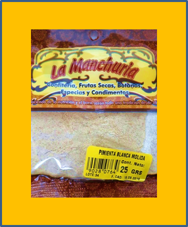 PIMIENTA BLANCA MOLIDA
25 GRS