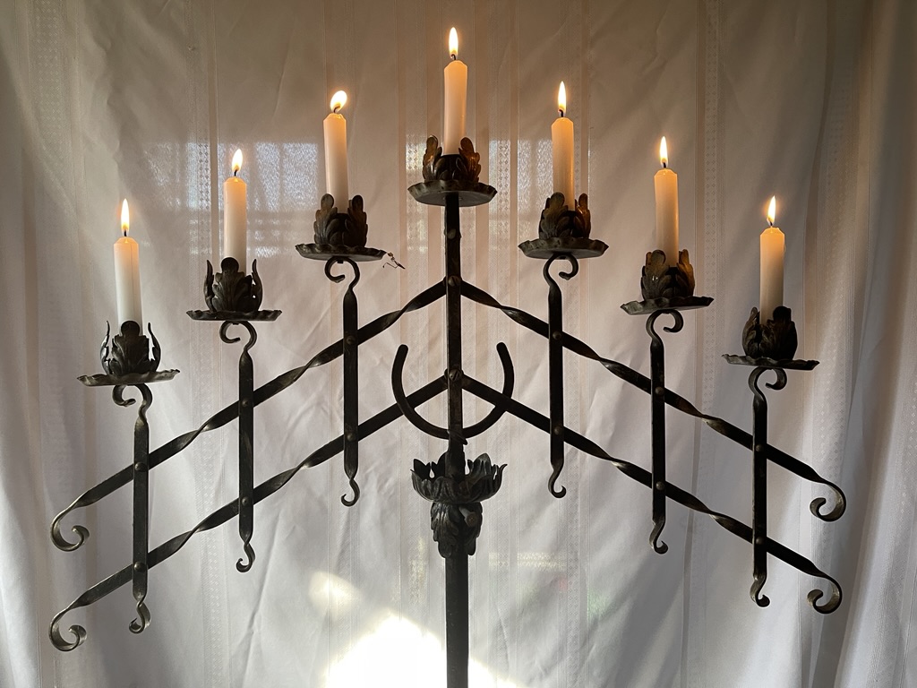 60" Huge Gothic Church Floor Candelabra Candle Stand Holder Wrought Iron 2608