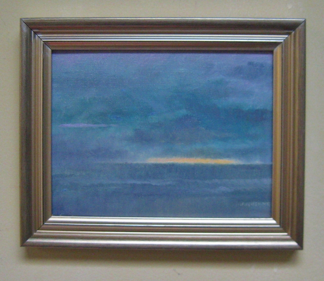 Moody Shore, 6x8 Oil on Panel