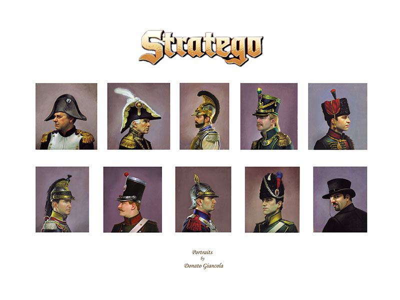 Stratego Board Game - Portraits
10" x 8"  Oil on Panel 1996
illustrations for the entire game- packaging, play pieces, and box art for Milton-Bradley