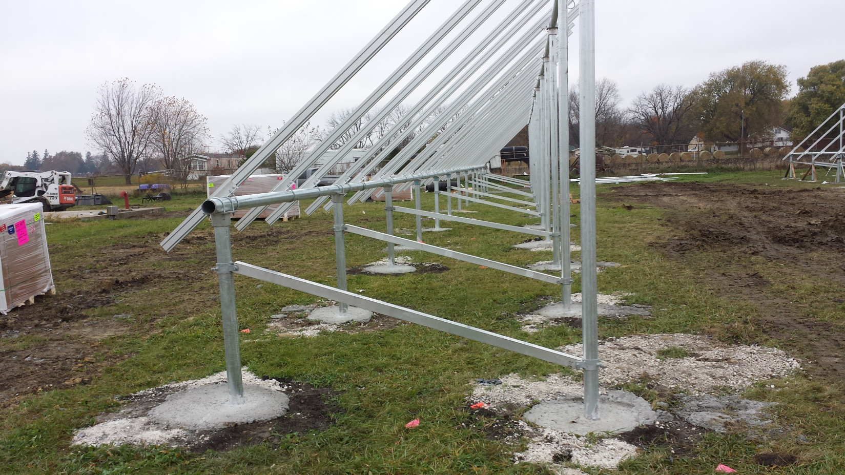Construction of the Ausberger Farms Solar array that powers the Community Center.
