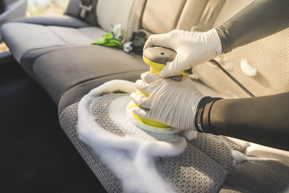 Cleaning seats of car