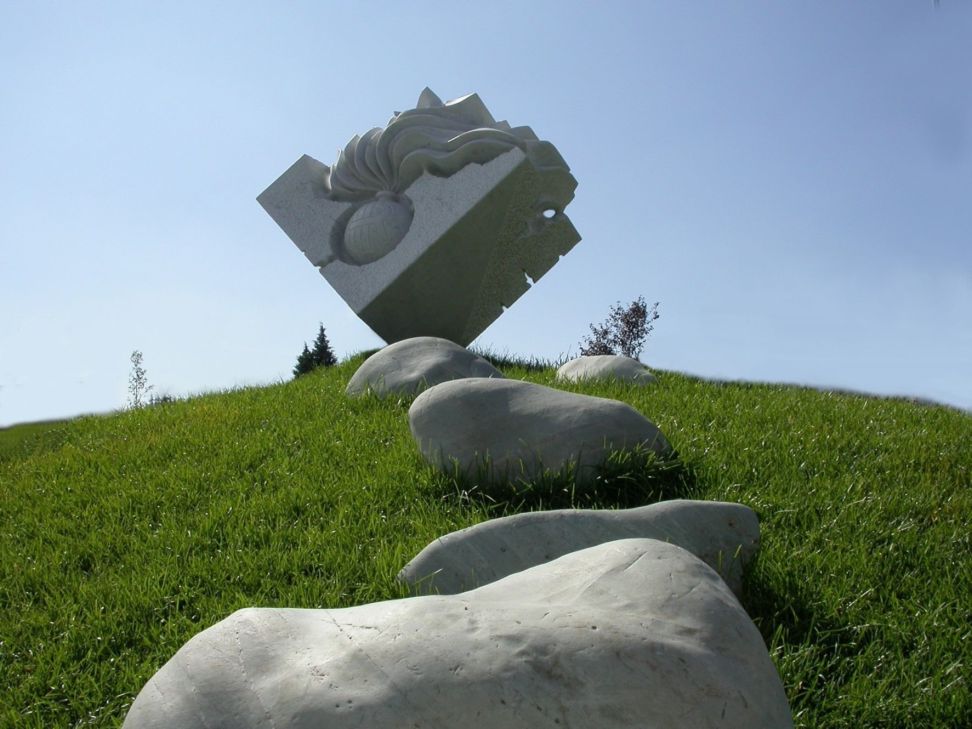 The monument to the carabineri, marble, Bergamo, Italy