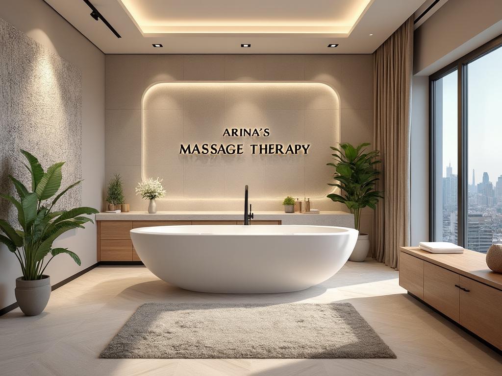 Modern reception area with wooden curved desk, yellow seating, and illuminated shelves in a well-lit office space.