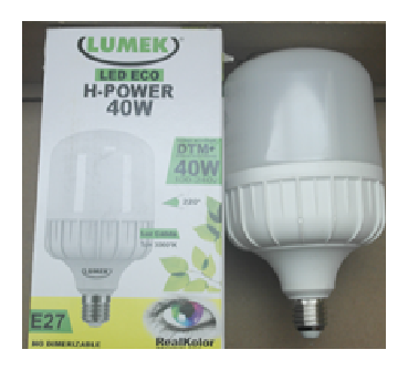 Bombillo LED ECO H-POWER
 40W 3.000°K E27 100-240V 
Lumek    Cod-15661

