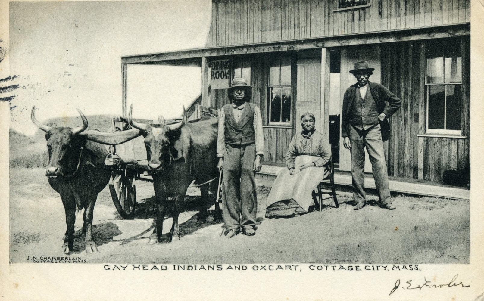 Gay Head Wampanoag and Oxcart, Cottage City, Massachusetts. No date given.