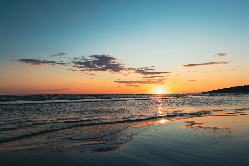 View of Ocean at Sunset