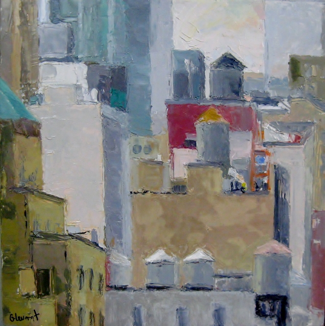 Levant, Water Towers on the West Side, 8x8, Oil