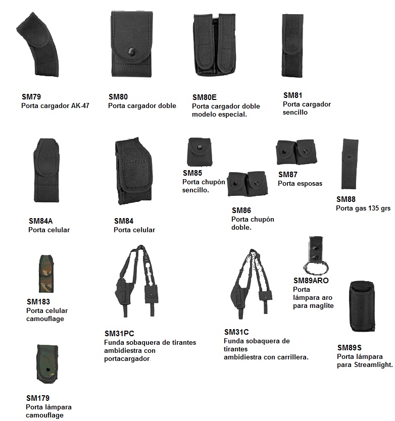 FUNDAS, POTA LLAVES, CARGADORES Y RADIOS