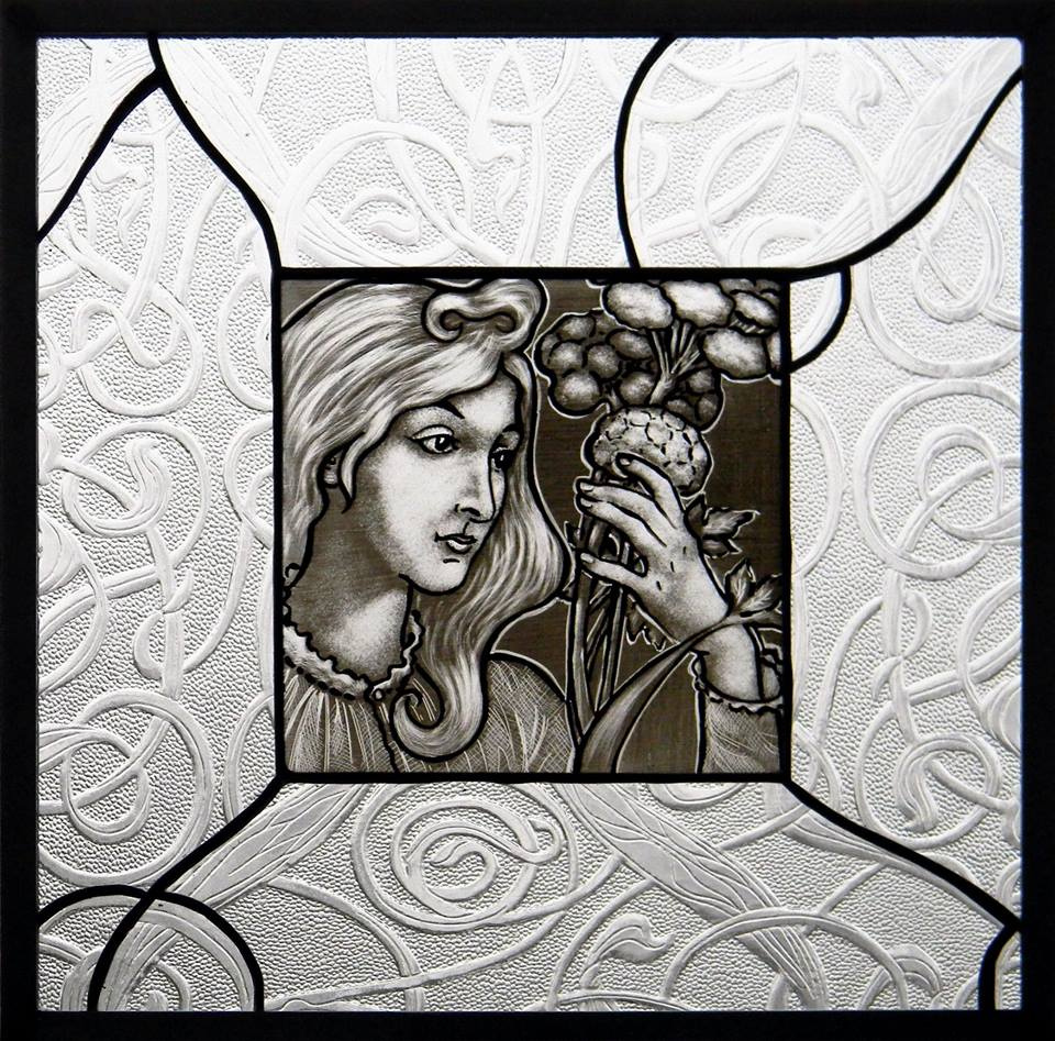 "Art Nouveau"
by Nataliya Guchenia
Glass Size - 13 1/2"H X 13 1/2"W
$390.00
