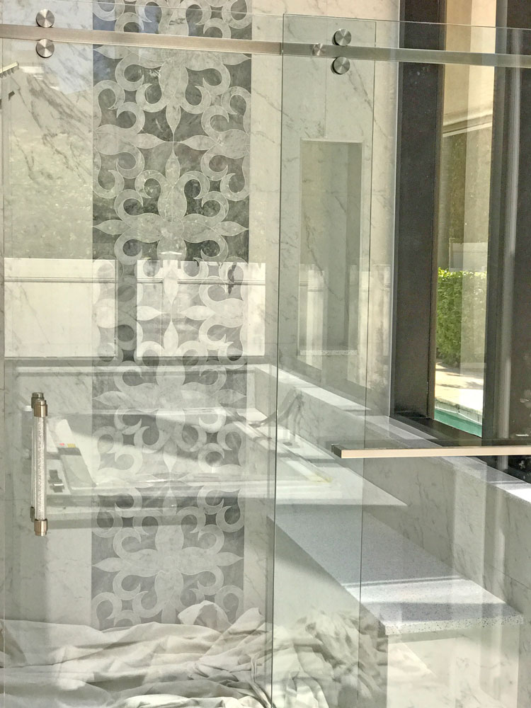 Intricately Designed Shower Area