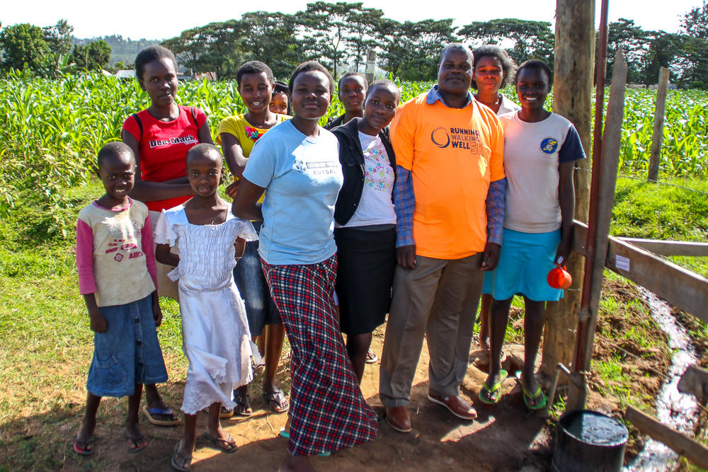 School children who attend Moi's Bridge Primary School who now have clean water and are not getting sick any more from contaminated water. 