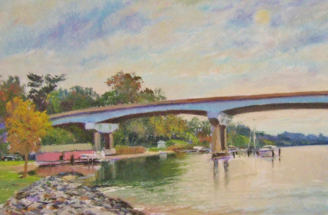 17. Severn River Bridge, 8x12 oil on panel