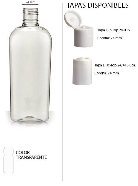 BOTELLA 250 ML OVAL

