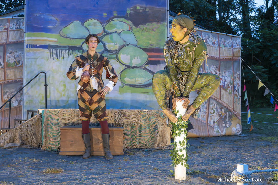 Skyler Wright as Stephano and Reid Williams as Caliban