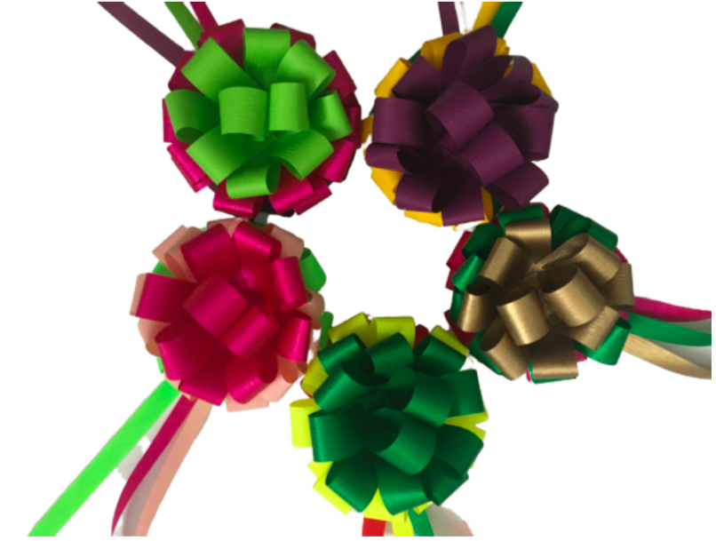 Caja con 8 moños combinados. Moños para regalo (Mexican gift Bows) Artesanales listón mate. Tamaño 10 centímetros de diámetro (3.9 inch). Ideal para regalos del tamaño de una caja de tablet o lap top. Hecho en México. Hecho a mano.