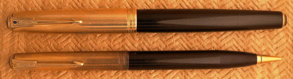 Exceptionally Clean Parker 51 Set with Solid 14 KT trim