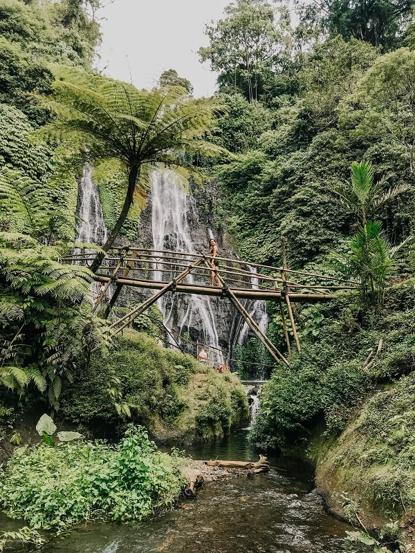 Water Falls with a Bridge