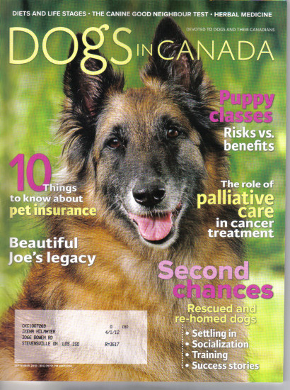 Dog's In Canada Sept. 2010 Cover