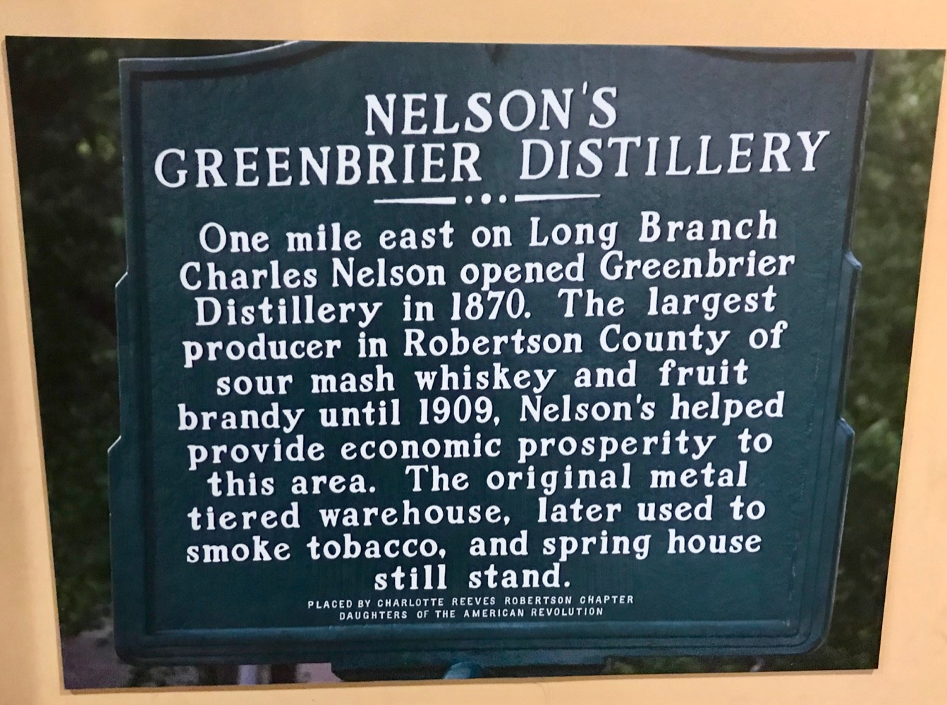 Nelson's Green Brier Distillery Historical Marker